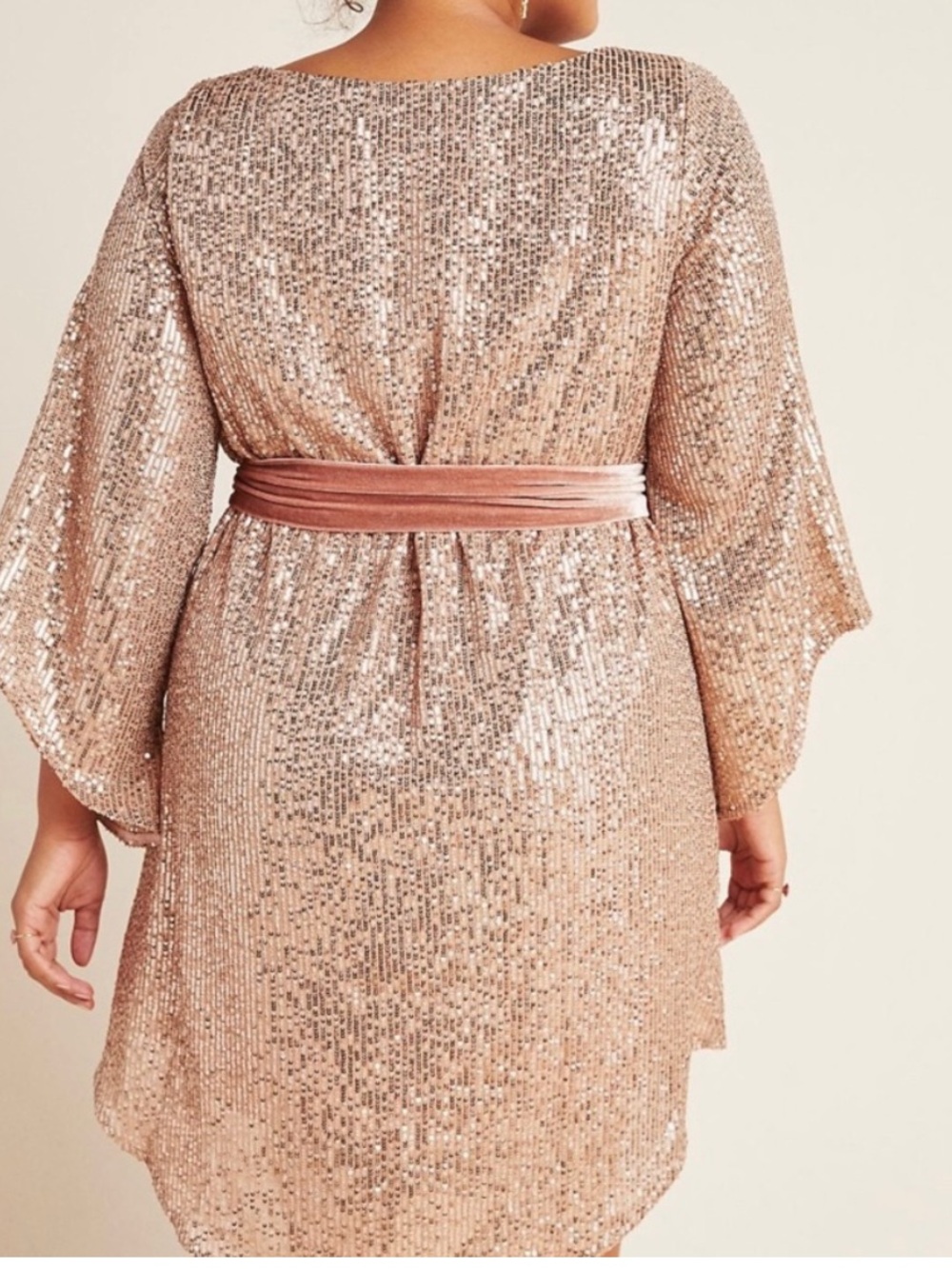 Anthropologie Rose Gold Sequin Shift Dress - Picture 8 of 10